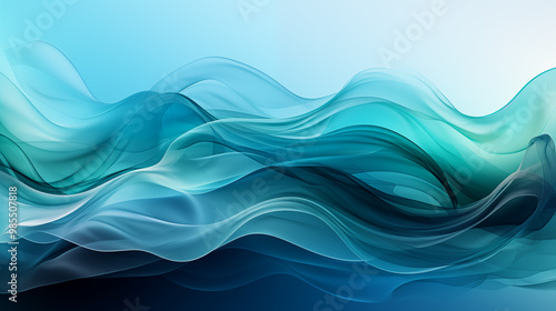Cool-toned smoke in shades of blue, teal, and green, softly swirling and creating abstract shapes, a tranquil and refreshing vibe, perfect for a serene and relaxing background
