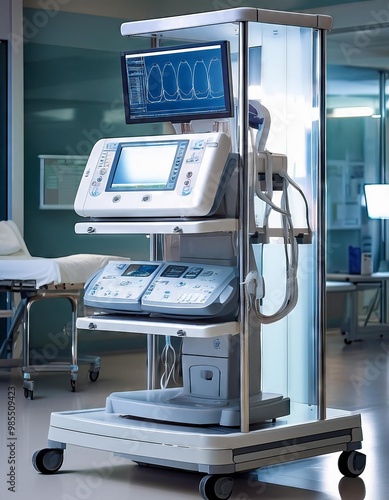Medical equipment in the operating room. Modern hospital. 3d rendering