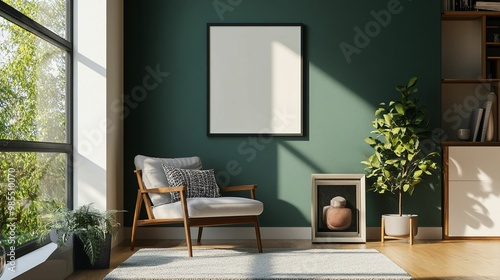 Wallpaper Mural Scandinavian Interior Design of a Modern Living Room Featuring a Vibrant Color Premium Sitting Chair Torontodigital.ca