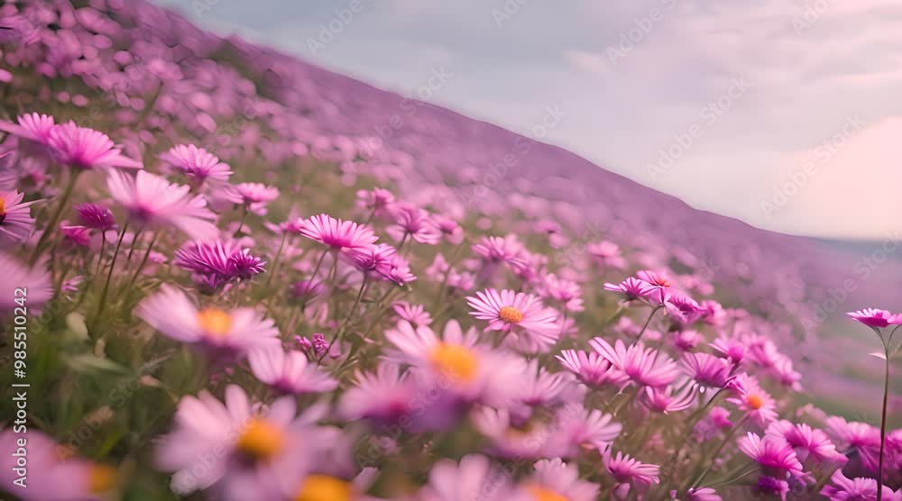 A meadow of purple coneflowers, their spiky centers standing out against the soft petals A meadow of purple coneflowers, their spiky centers standing out against the soft petals
