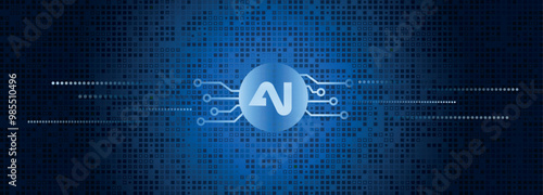 Image created with icon related to the concept of artificial intelligence	