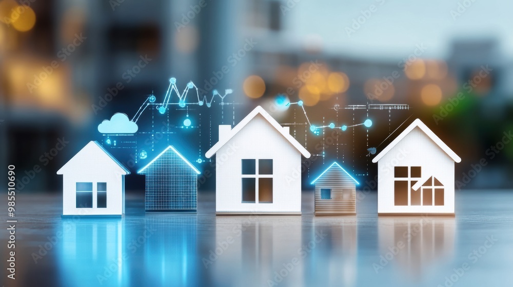 Smart City Homes with Futuristic Data Analytics Visualization