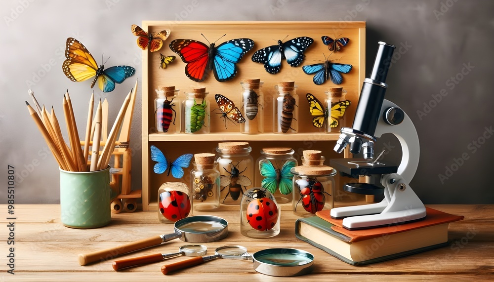 collection of insects and Science element collection of insects and Science element