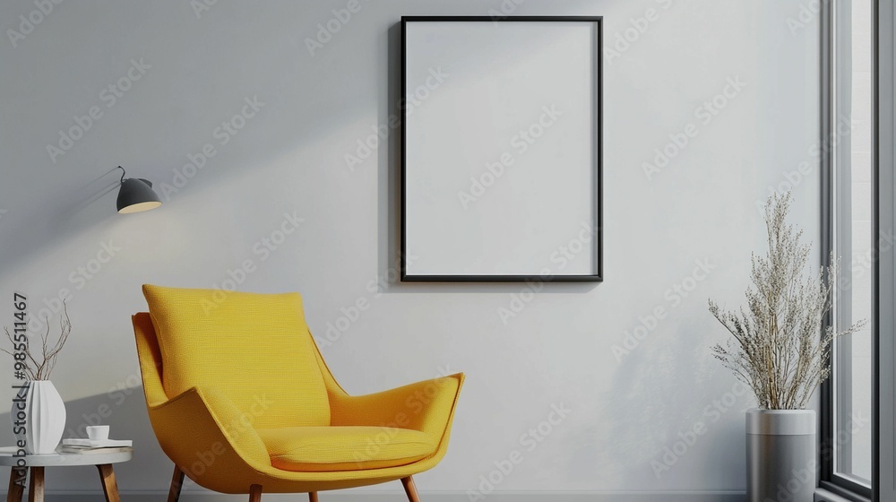 Scandinavian Interior Design of a Modern Living Room Featuring a Vibrant Color Premium Sitting Chair Scandinavian Interior Design of a Modern Living Room Featuring a Vibrant Color Premium Sitting Chair