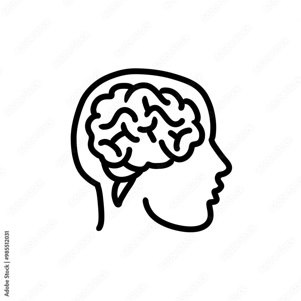 Brain in head icon Brain in head icon
