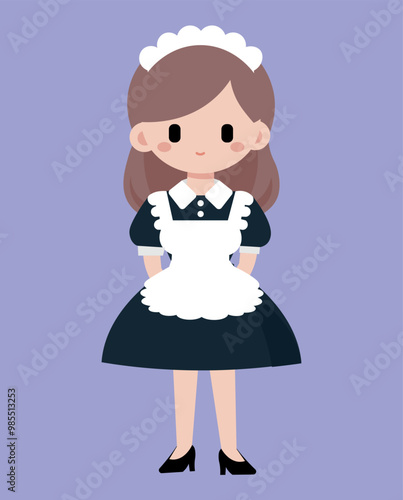 Cleaning lady, maid, illustration, for designers and backgrounds