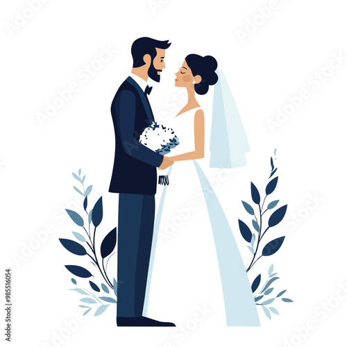 Wedding couple, bride and groom