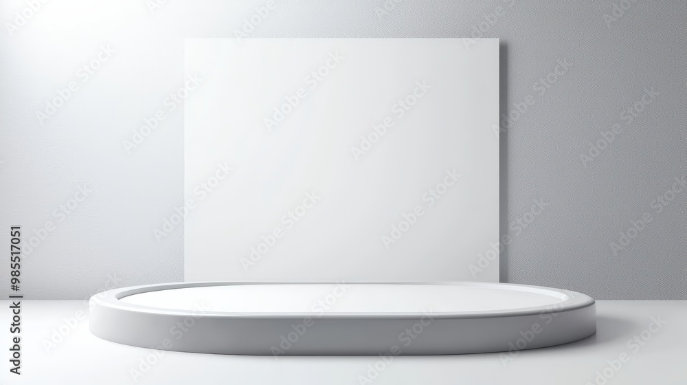 Fototapeta premium White podium with backdrop