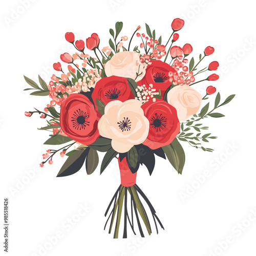 Red color flower bouquet