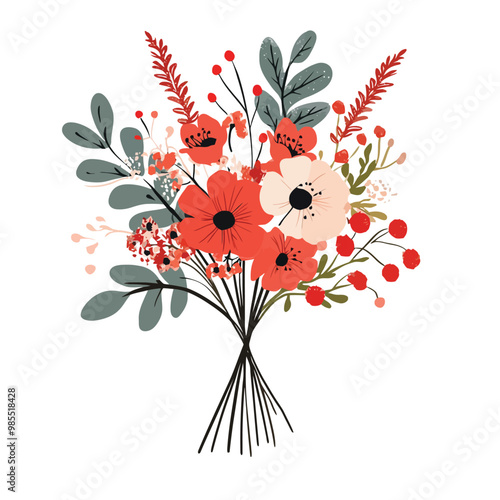 Red color flower bouquet