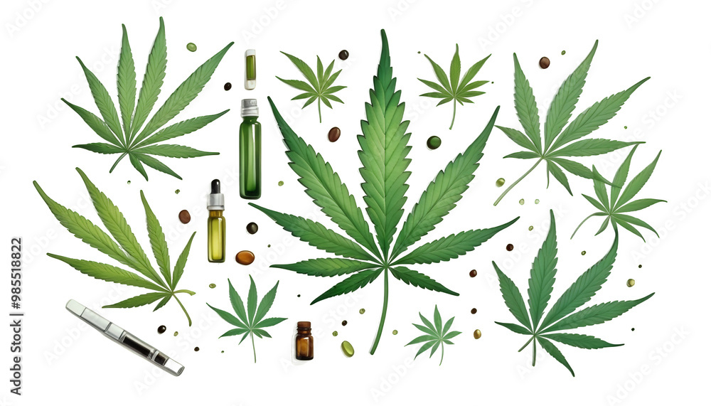 cannabis leaf watercolor illustration background cannabis olated a white branch isolated foliage ganja natural legalize agriculture green white medicals herbal legal flower drug leaf field botanical
