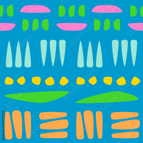 Joy mood happy party seamless pattern tiles in vibrant colors