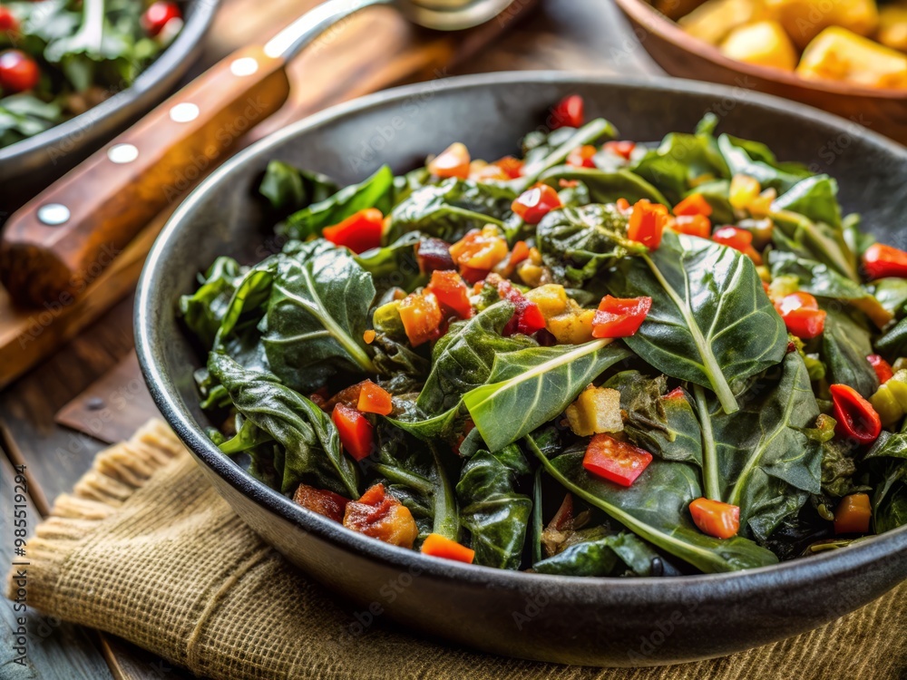 Sauté collard greens with garlic, onions, and olive oil for a nutritious vegan dish, packed with vitamins. Perfect Sauté collard greens with garlic, onions, and olive oil for a nutritious vegan dish, packed with vitamins. Perfect