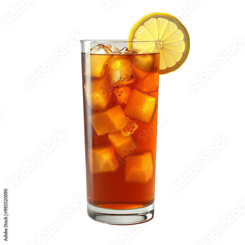 Long Island iced tea isolated on transparent background