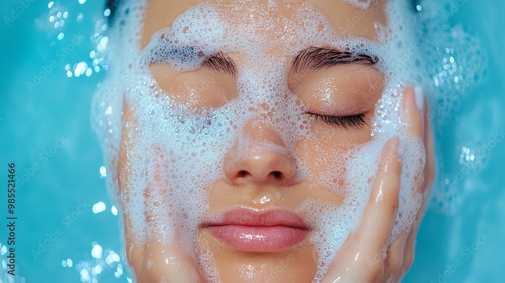 People wash their faces with glowing water in a peaceful bathroom, capturing the ritual of morning cleanliness and vitality. The soft light highlights the peaceful atmosphere People wash their faces with glowing water in a peaceful bathroom, capturing the ritual of morning cleanliness and vitality. The soft light highlights the peaceful atmosphere
