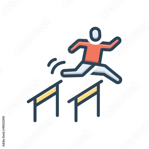 Color illustration icon for hurdle