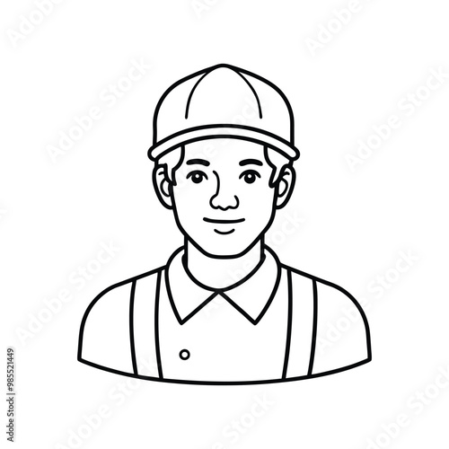 worker Illustration icon, logo design template and white 