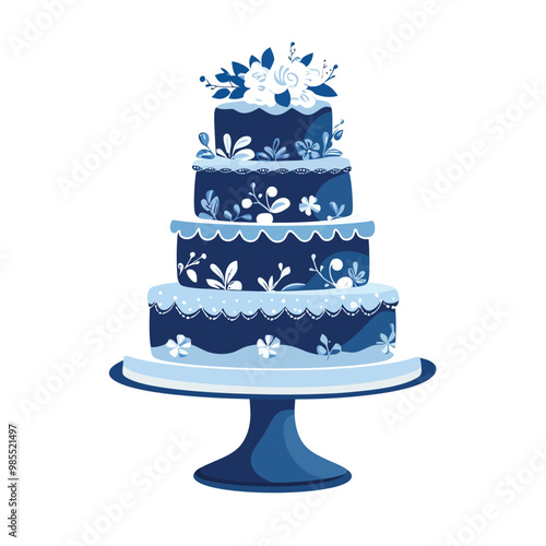 Blue wedding cake