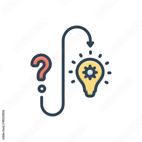 Color illustration icon for problem solving
