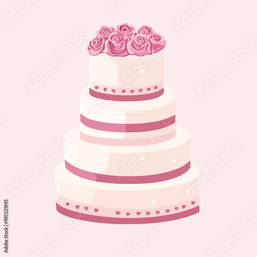 Pink wedding cake