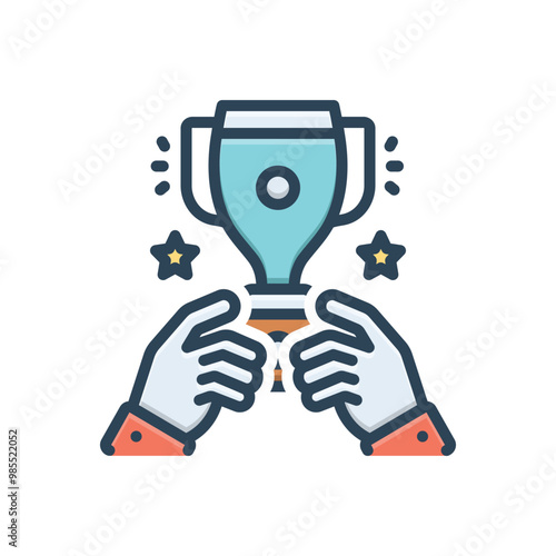 Color illustration icon for triumph