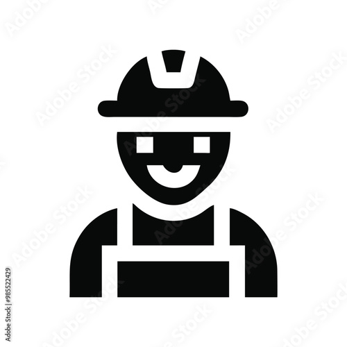 worker Illustration icon, logo design template and white 