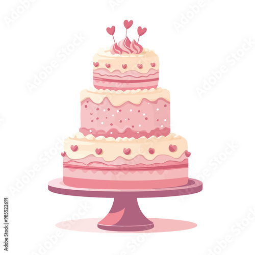 Pink wedding cake