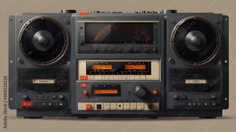 Fototapeta premium old radio cassette player