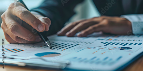 Businessman Reviewing Financial Documents