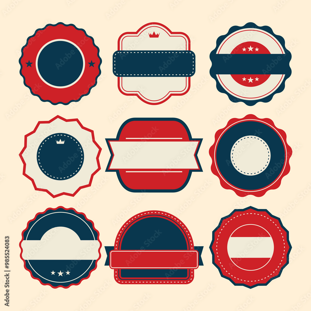 Set of badge template vector Set of badge template vector
