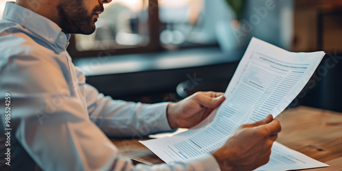 Businessman Reviewing Financial Documents