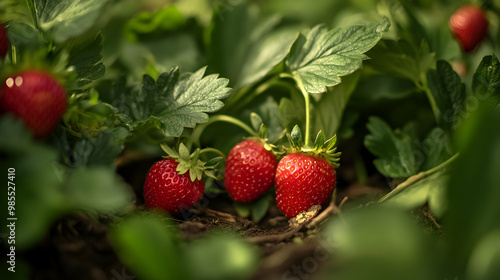 strawberries in the garden