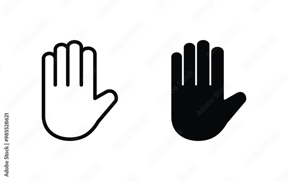 Hand stop icon vector Hand stop icon vector