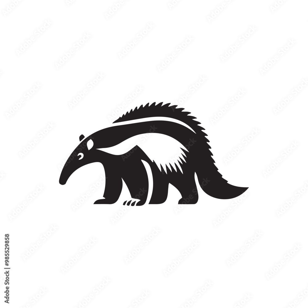 Obraz premium Anteater icon silhouette vector style