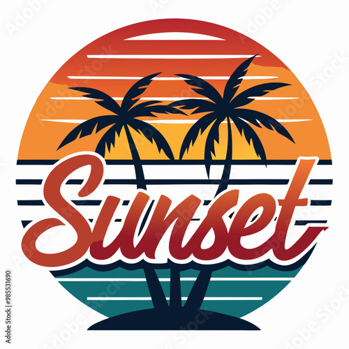 Wallpaper Mural Vibrant Sunset Summer Beach Logo Design, Creative Sunset Summer Beach Logo,Sunset Summer Beach Logo Ideas,Eye-Catching Sunset Beach Logo,Custom Sunset Summer Beach Logo Torontodigital.ca