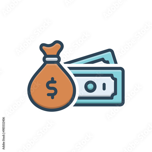 Color illustration icon for wealth