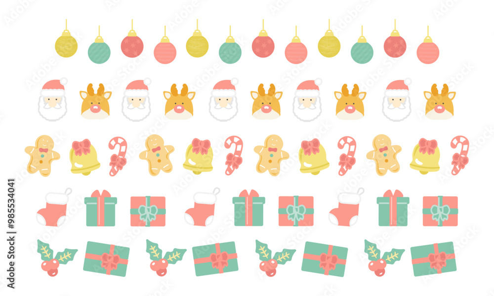クリスマス ラインイラスト素材 クリスマス ラインイラスト素材