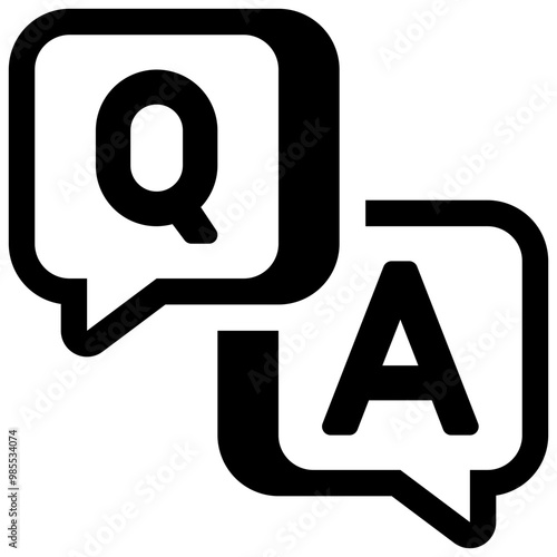 question and answer solid icon