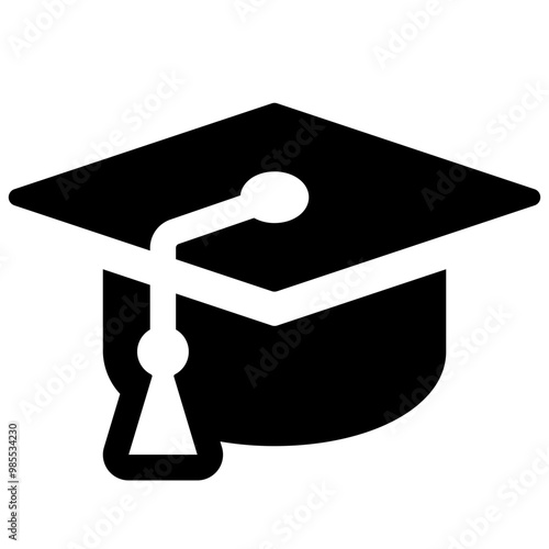 mortarboard or graduate cap solid icon