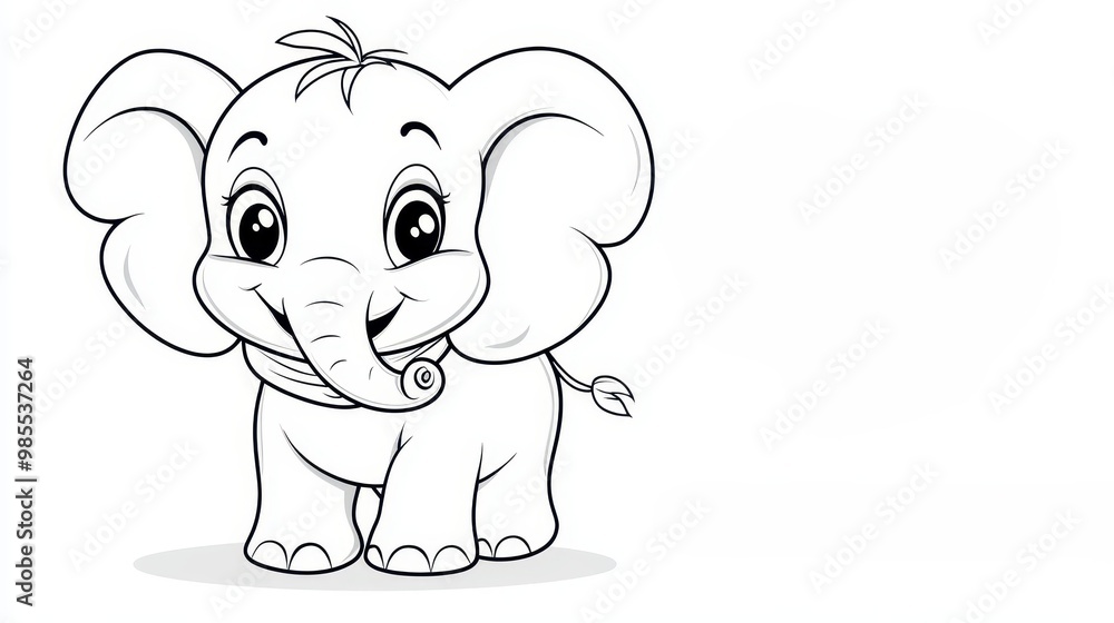 Cute Cartoon Baby Elephant Illustration Cute Cartoon Baby Elephant Illustration