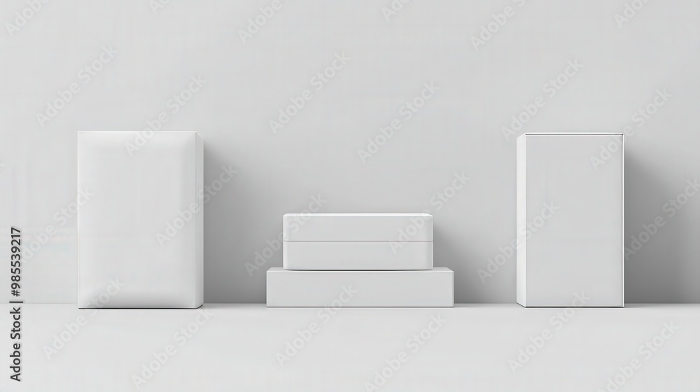 Set of white box mockup Package mock up can be used for medicine and cosmetic Vector 3D illustrate Set of white box mockup Package mock up can be used for medicine and cosmetic Vector 3D illustrate