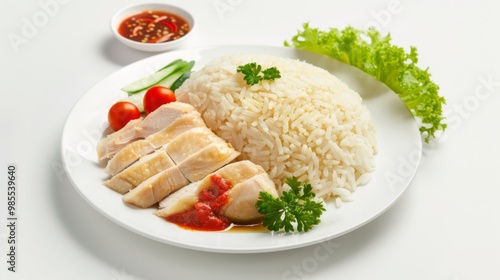 Delicious Chicken Rice with Fresh Ingredients