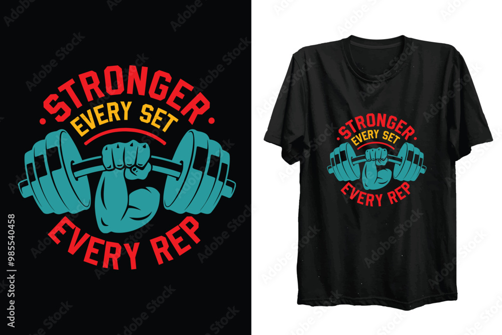Motivational workout and fitness t shirt design for gym lover. Motivational workout and fitness t shirt design for gym lover.