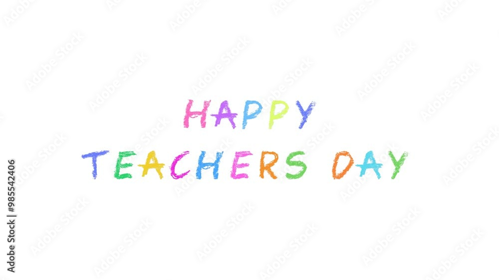 Happy Teachers Day Text Animation. Animated Text Happy Teacher's Day with Colors. Suitable for world teachers day celebration. Happy Teachers Day Text Animation. Animated Text Happy Teacher's Day with Colors. Suitable for world teachers day celebration.
