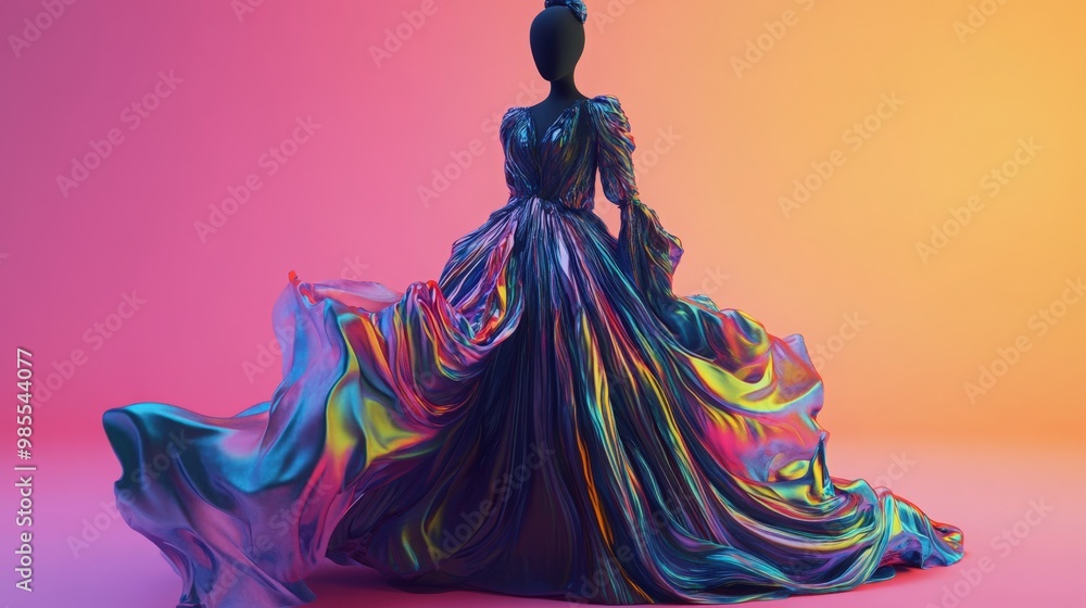 A 3d clothes of dress melting fashion A 3d clothes of dress melting fashion