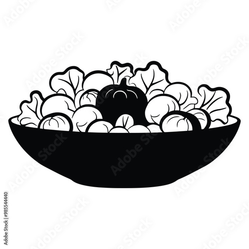Vegetable salad Silhouette