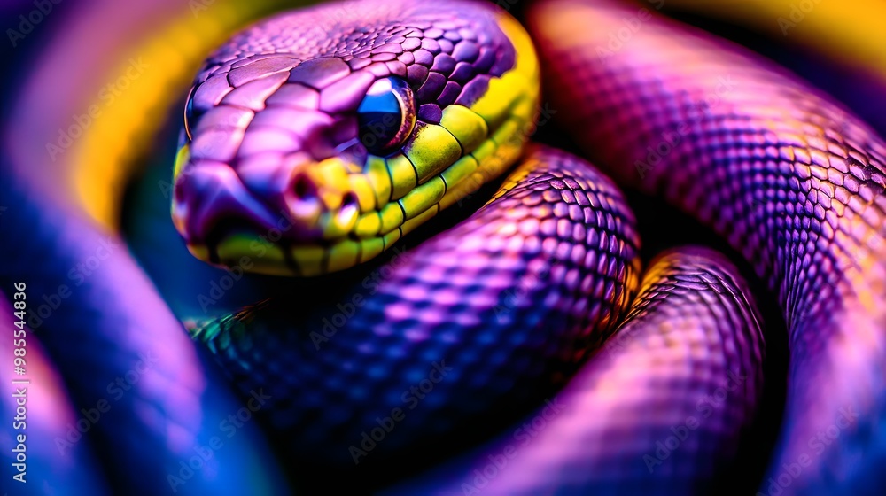 Obraz premium rainbow snake, myth, close up, wallpaper