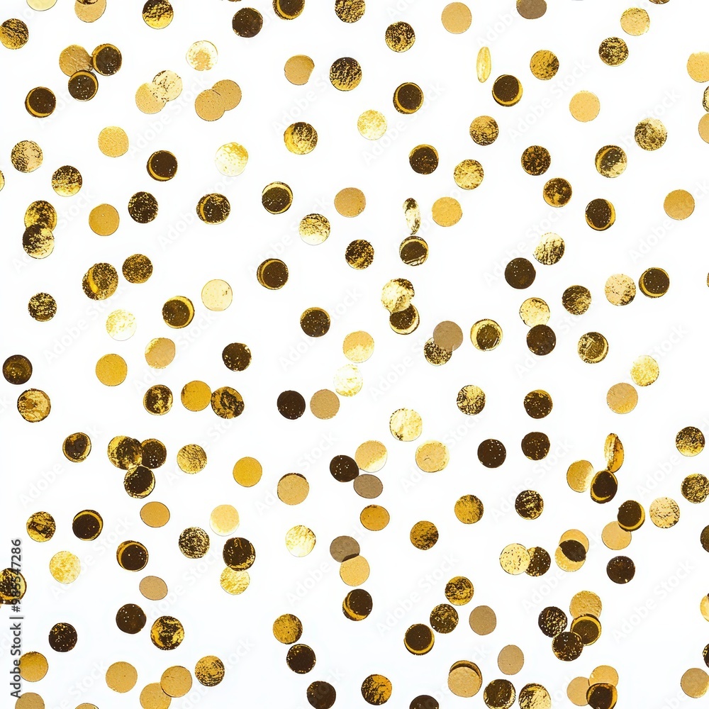 Golden confetti on white Golden confetti on white