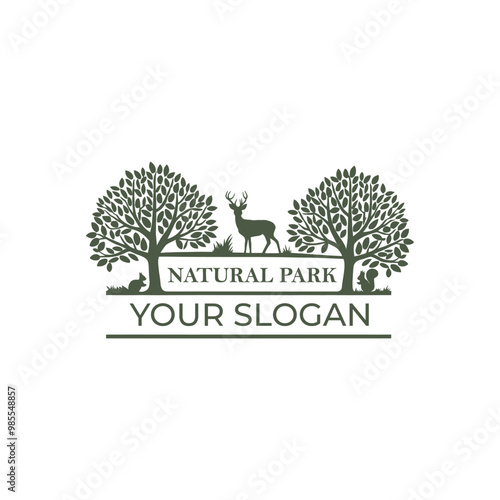 NATURE PARK natural park logo National Park Service Logo tree landscapes park logo