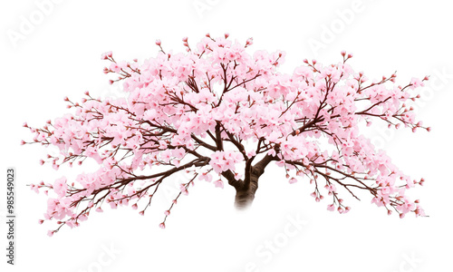 cherry blossom tree isolated on transparent background